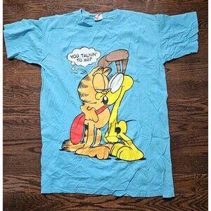 Vtg Garfield & Odie “You Talkin’ To Me” Single Stitch T-Shirt One Size, Hip hop